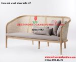 Cane and wooden sofa