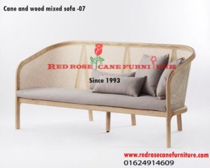 Cane and wooden sofa