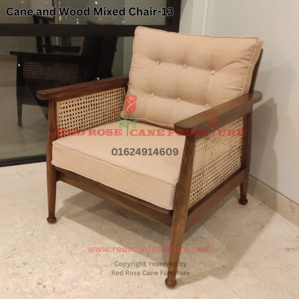 Cane and Wood Mixed Chair-13