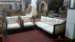 Cane and Wood Mixed Sofa-12