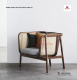 Cane and Wood Mixed Sofa-02 - Image 3