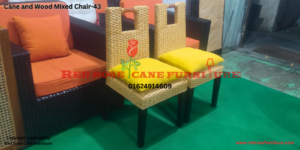 Cane and Wood Mixed Chair-43