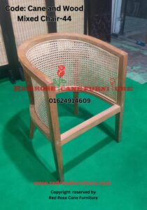 Cane and Wood Mixed Chair-44