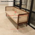 Cane and Wood Mixed Sofa-13