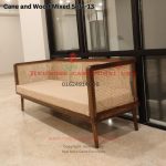 Cane and Wood Mixed Sofa-13