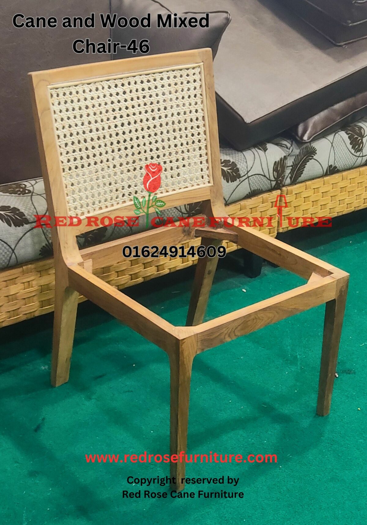 Cane and Wood Mixed Chair-46