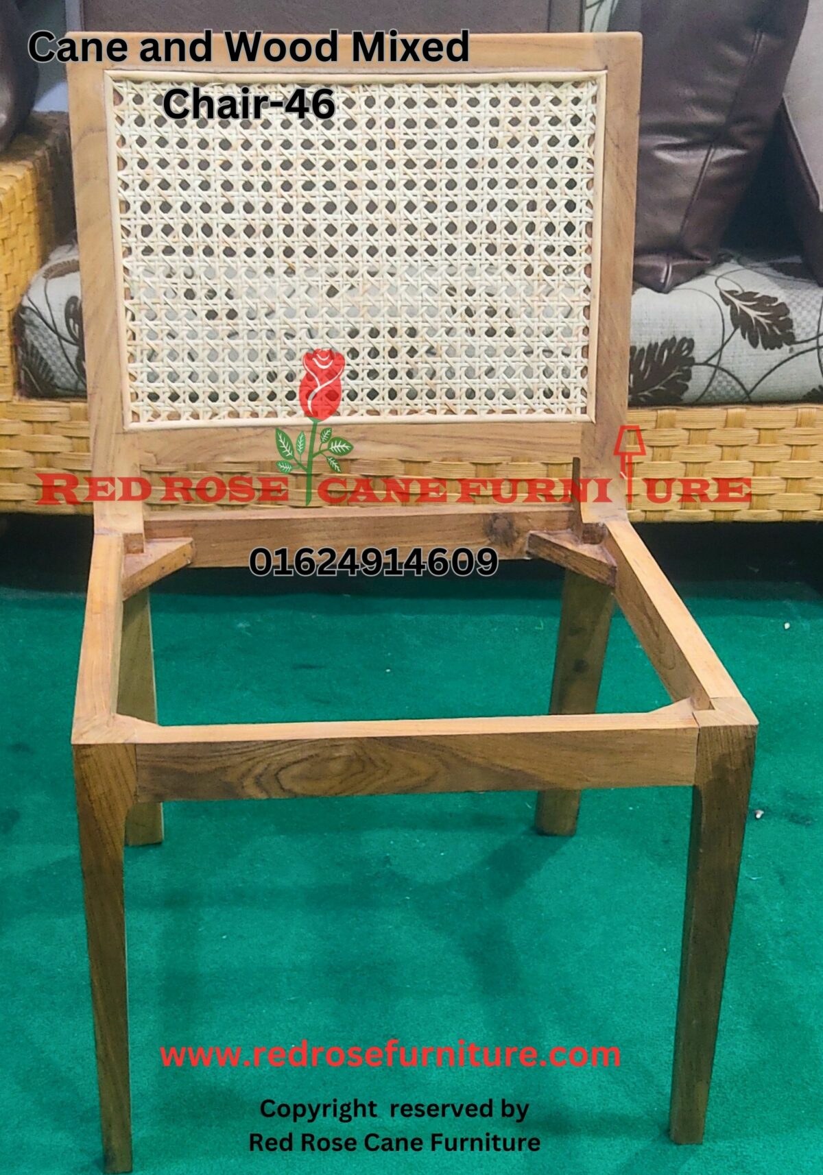 Cane and Wood Mixed Chair-46
