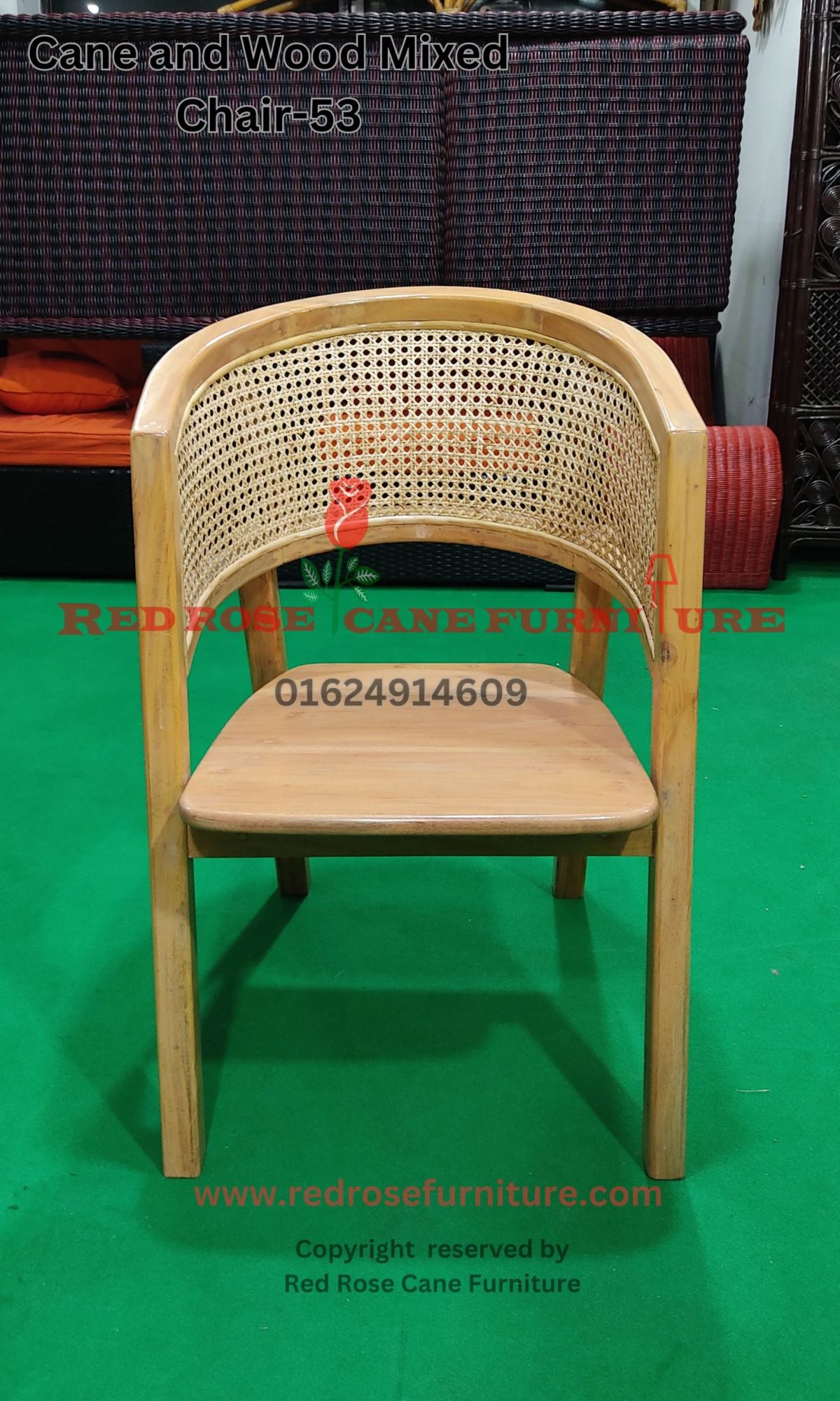 Cane and Wood Mixed Chair-53