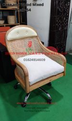 Cane and Wood Mixed Chair-54