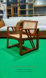 Cane and Wood Mixed Chair-57