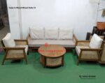 Cane and Wood Mixed Sofa-23 - Image 3