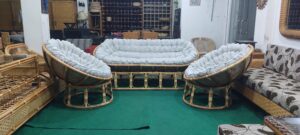 Cane & Wood Mixed Sofa-33