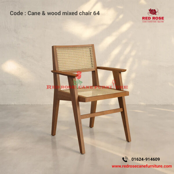 Cane and Wood Mixed Chair-64