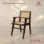 Cane and Wood Mixed Chair-64 - Image 2