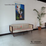 Cane and Wood Mixed Sofa-28 - Image 2