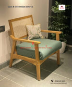 Cane and Wood Mixed Sofa-42 - Image 2