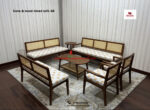 Cane and Wood Mixed Sofa-48