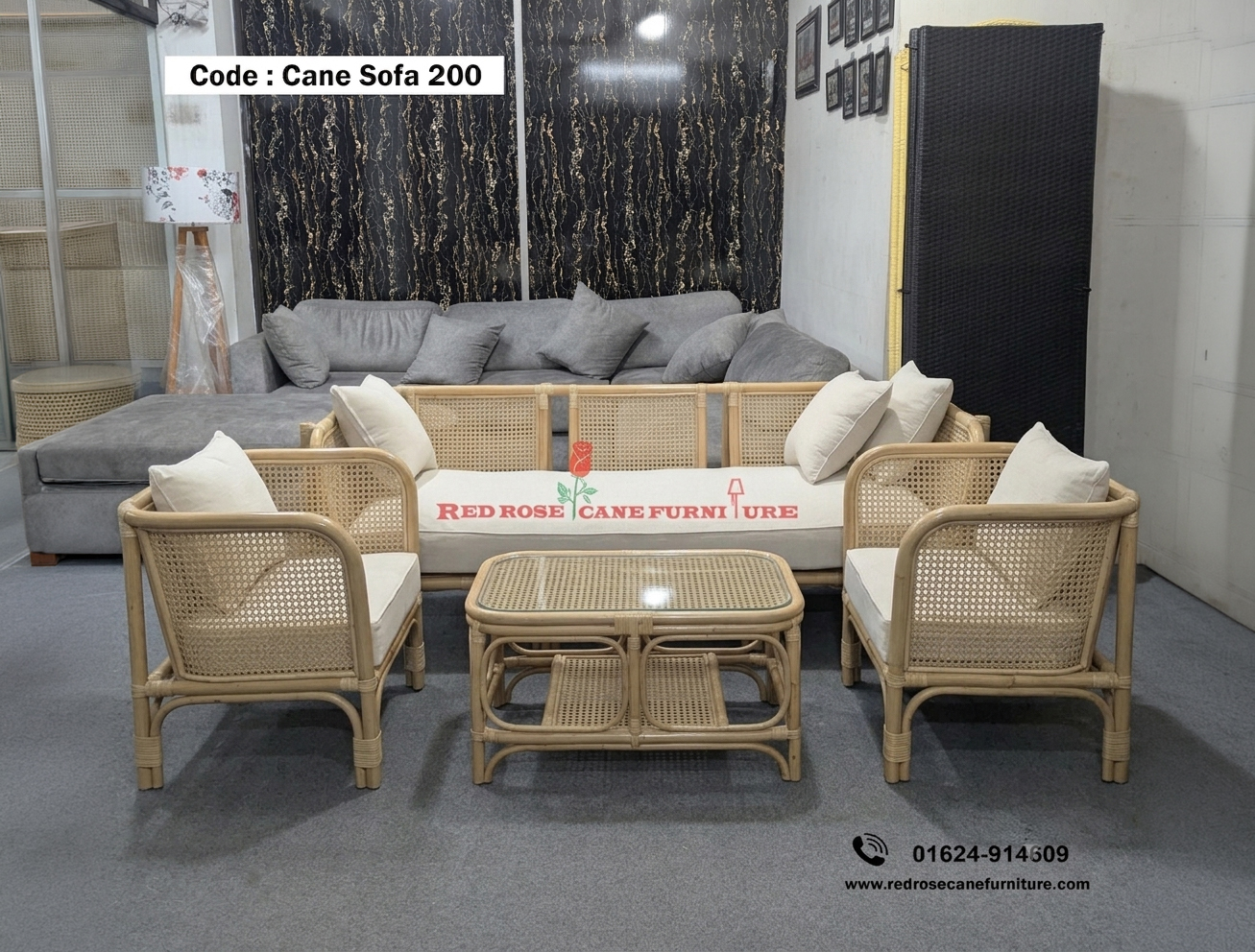 Cane Sofa 200 c5 Cane Sofa-200 - Image 1