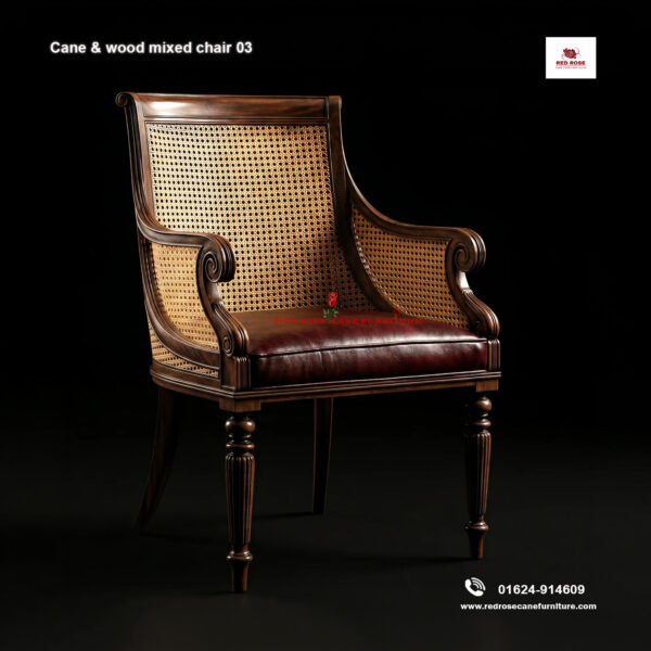 Cane and Wood Mixed Chair-03